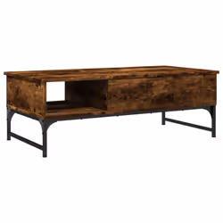 vidaXL Coffee Table End Table Sofa Table Smoked Oak Engineered Wood and Metal