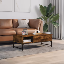 vidaXL Coffee Table End Table Sofa Table Smoked Oak Engineered Wood and Metal