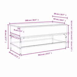 vidaXL Coffee Table End Table Sofa Table Sonoma Oak Engineered Wood and Metal - Additional view 10