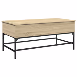 vidaXL Coffee Table End Table Sofa Table Sonoma Oak Engineered Wood and Metal - Additional view 6