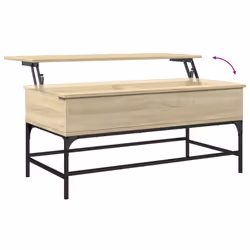 vidaXL Coffee Table End Table Sofa Table Sonoma Oak Engineered Wood and Metal - Additional view 7