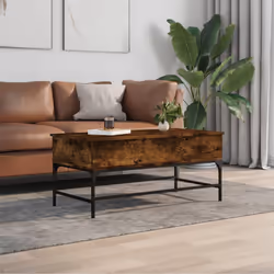 vidaXL Coffee Table End Table Sofa Table Smoked Oak Engineered Wood and Metal