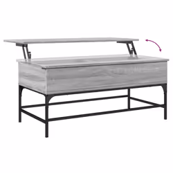 vidaXL Coffee Table End Table Sofa Table Grey Sonoma Engineered Wood and Metal - Additional view 7