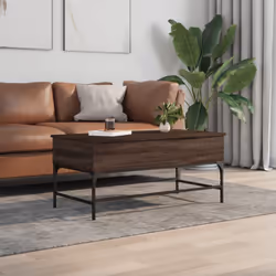 vidaXL Coffee Table End Table Sofa Table Brown Oak Engineered Wood and Metal