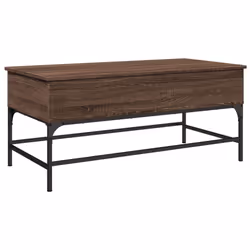 vidaXL Coffee Table End Table Sofa Table Brown Oak Engineered Wood and Metal - Additional view 6