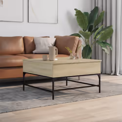 vidaXL Coffee Table End Table Sofa Table Sonoma Oak Engineered Wood and Metal