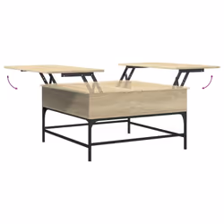vidaXL Coffee Table End Table Sofa Table Sonoma Oak Engineered Wood and Metal - Additional view 7