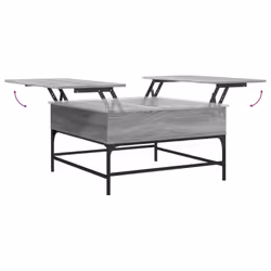 vidaXL Coffee Table End Table Sofa Table Grey Sonoma Engineered Wood and Metal - Additional view 7