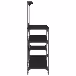 vidaXL Baker's Rack Storage Shelf Kitchen Rack Black Engineered Wood and Metal - Additional view 4