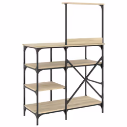 vidaXL Baker's Rack Storage Kitchen Rack Sonoma Oak Engineered Wood and Metal - Additional view 5