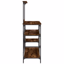 vidaXL Baker's Rack Storage Kitchen Rack Smoked Oak Engineered Wood and Metal - Additional view 4