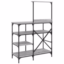 vidaXL Baker's Rack Storage Kitchen Rack Grey Sonoma Engineered Wood and Metal - Additional view 5