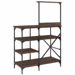 vidaXL Baker's Rack Storage Kitchen Rack Brown Oak Engineered Wood and Metal - Additional view 5