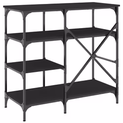 vidaXL Baker's Rack Storage Shelf Kitchen Rack Black Engineered Wood and Metal - Additional view 5