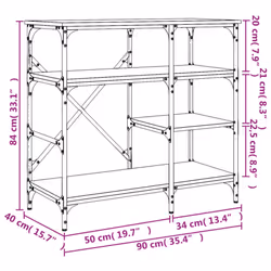 vidaXL Baker's Rack Storage Shelf Kitchen Rack Black Engineered Wood and Metal - Additional view 8