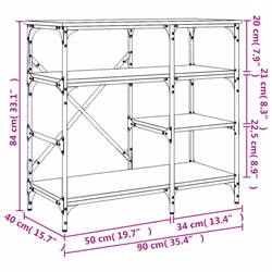 vidaXL Baker's Rack Storage Kitchen Rack Smoked Oak Engineered Wood and Metal