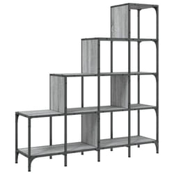 vidaXL Bookcase Bookshelf Side Cabinet Grey Sonoma Engineered Wood and Metal