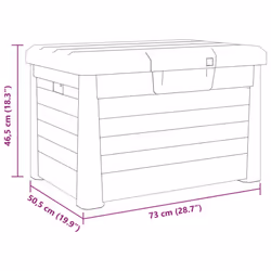 vidaXL Outdoor Cushion Box Patio Garden Storage Box Deck Box Polypropylene - grey - Additional view 10