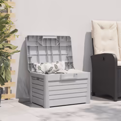 vidaXL Outdoor Cushion Box Patio Garden Storage Box Deck Box Polypropylene - grey