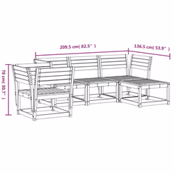 vidaXL Garden Lounge Set 5 Piece Outdoor Lounge Set Chair Solid Wood Douglas