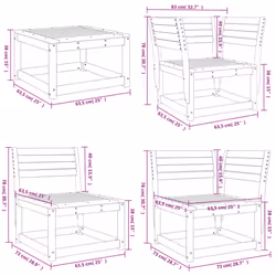 vidaXL Garden Lounge Set 5 Piece Outdoor Lounge Set Chair Solid Wood Douglas - Additional view 9