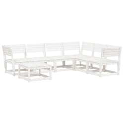 vidaXL Garden Lounge Set 7 Piece Outdoor Lounge Set Sofa Set Solid Wood Pine - white