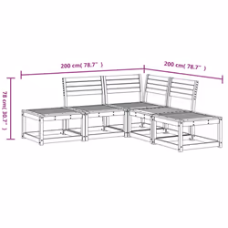 vidaXL Garden Sofa Set 5 Piece Outdoor Sofa Set Corner Sofa Solid Wood Pine - white - Additional view 7