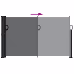 vidaXL Retractable Side Awning Outdoor Privacy Screen SunShade Black 117x300 cm - Additional view 4