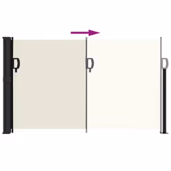 vidaXL Retractable Side Awning Outdoor Privacy Screen Shade Cream 117x300 cm - Additional view 4