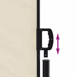 vidaXL Retractable Side Awning Outdoor Privacy Screen Shade Cream 117x300 cm - Additional view 5