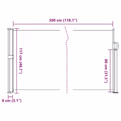 vidaXL Retractable Side Awning Outdoor Privacy Screen Balcony Sunshade Shelter - brown, 120 x 300 cm - Additional view 3