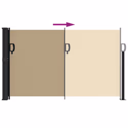 vidaXL Retractable Side Awning Outdoor Privacy Screen Balcony Sunshade Shelter - beige, 120 x 300 cm - Additional view 4