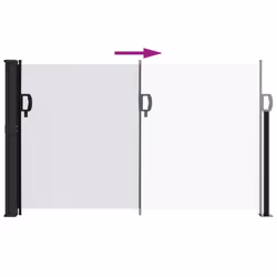 vidaXL Retractable Side Awning Outdoor Privacy Screen Balcony Sunshade Shelter - white, 120 x 300 cm - Additional view 4
