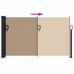 vidaXL Retractable Side Awning Outdoor Privacy Screen Balcony Sunshade Shelter - taupe, 120 x 300 cm - Additional view 4