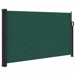 vidaXL Retractable Side Awning Outdoor Privacy Screen Balcony Sunshade Shelter - dark green, 120 x 300 cm