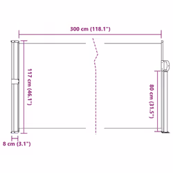 vidaXL Retractable Side Awning Outdoor Privacy Screen Anthracite 117x300 cm - Additional view 9
