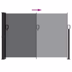 vidaXL Retractable Side Awning Outdoor Privacy Screen Shade Black 140x300 cm - Additional view 4