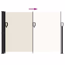 vidaXL Retractable Side Awning Outdoor Privacy Screen Shade Cream 140x300 cm - Additional view 4