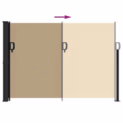 vidaXL Retractable Side Awning Outdoor Privacy Screen Balcony Sunshade Shelter - beige, 140 x 300 cm - Additional view 4