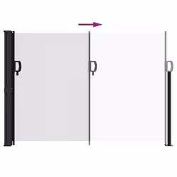 vidaXL Retractable Side Awning Outdoor Privacy Screen Balcony Sunshade Shelter - white, 140 x 300 cm - Additional view 5