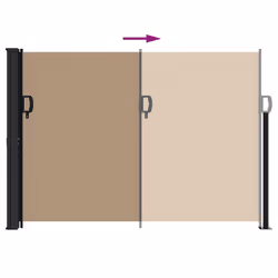 vidaXL Retractable Side Awning Outdoor Privacy Screen Balcony Sunshade Shelter - taupe, 140 x 300 cm - Additional view 4