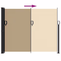 vidaXL Retractable Side Awning Outdoor Privacy Screen Balcony Sunshade Shelter - beige, 160 x 300 cm - Additional view 4