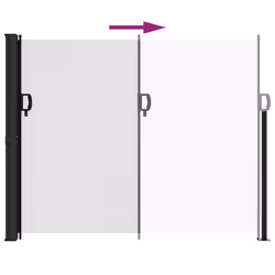 vidaXL Retractable Side Awning Outdoor Privacy Screen Balcony Sunshade Shelter - white, 160 x 300 cm - Additional view 5