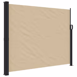 vidaXL Retractable Side Awning Outdoor Privacy Screen Balcony Sunshade Shelter - beige, 170 x 300 cm - Additional view 2