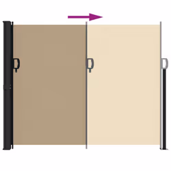 vidaXL Retractable Side Awning Outdoor Privacy Screen Balcony Sunshade Shelter - beige, 170 x 300 cm - Additional view 5