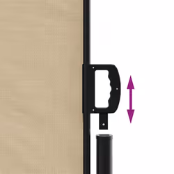 vidaXL Retractable Side Awning Outdoor Privacy Screen Balcony Sunshade Shelter - beige, 170 x 300 cm - Additional view 6