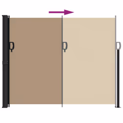 vidaXL Retractable Side Awning Outdoor Privacy Screen Balcony Sunshade Shelter - taupe, 170 x 300 cm - Additional view 4
