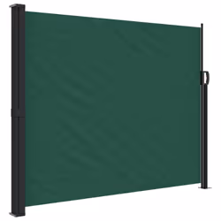 vidaXL Retractable Side Awning Outdoor Privacy Screen Balcony Sunshade Shelter - dark green, 170 x 300 cm