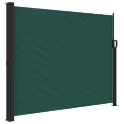 vidaXL Retractable Side Awning Outdoor Privacy Screen Balcony Sunshade Shelter - dark green, 170 x 300 cm