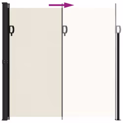 vidaXL Retractable Side Awning Outdoor Privacy Screen Shade Cream 200x300 cm - Additional view 4